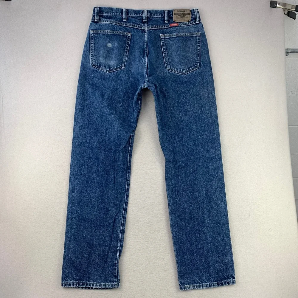 Wrangler Jeans‎ Mens 36x32 Dark Denim Regular Fit Western Faded Workwear